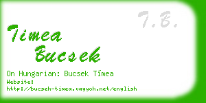 timea bucsek business card